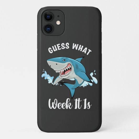 「何週か当ててみて」サメ愛好者向けユーモアTシャツ ビンテージ Case-Mate iPhoneケース (裏面)