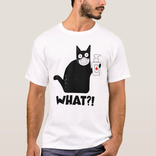 何顔マスクブラックキャットハンドサニタイザー Tシャツ (正面)