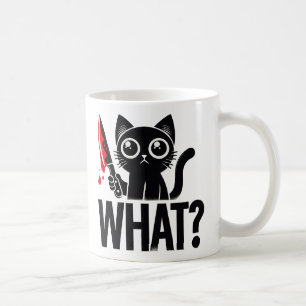 「何」おもしろい黒猫。ナイフで殺された猫 コーヒーマグカップ