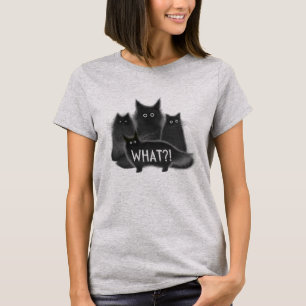 「何?!」 キャッおもしろいト Tシャツ