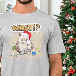 何!?クリスマス間抜け猫Tシャツ Tシャツ