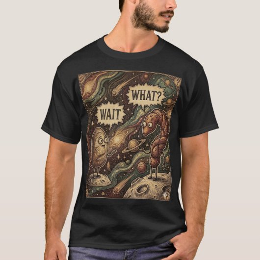 何?宇宙のパン ヴィンテージ サルレアリスト コミック Tシャツ (正面)