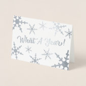 何A年シルバースノーフレークスホリデー 箔カード (正面)