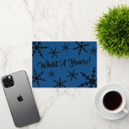 何A年シルバーフォイル雪の結晶ブルーホリデイ 箔シーズンカード