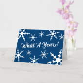 何A年シルバーフォイル雪の結晶ブルーホリデイ 箔シーズンカード (蘭)