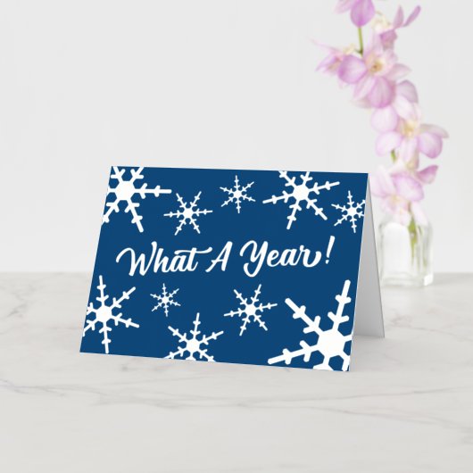 何A年シルバーフォイル雪の結晶ブルーホリデイ 箔シーズンカード (蘭)