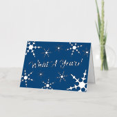 何A年シルバーフォイル雪の結晶ブルーホリデイ 箔シーズンカード (正面)