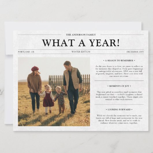 何A年新聞の家族ペットのクリスマスフォト シーズンカード (正面)