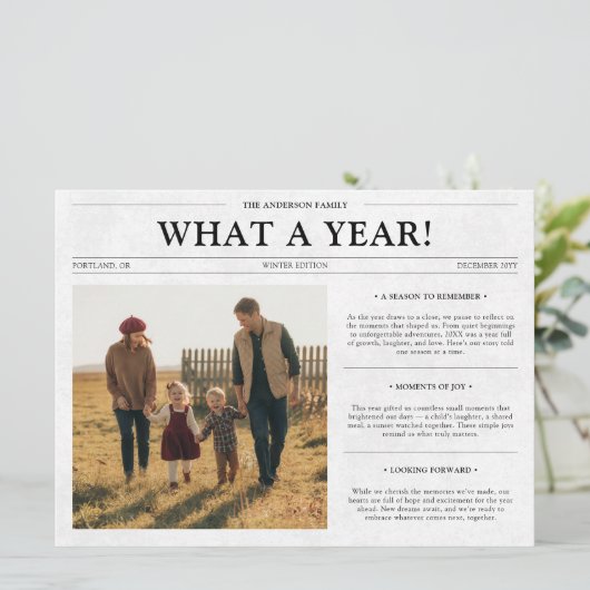 何A年新聞の家族ペットのクリスマスフォト シーズンカード (スタンド正面)