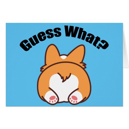 何Corgiお尻ユーモアカード (正面横)