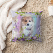 余りにかわいいコーギーの子犬 クッション (ブランケット)