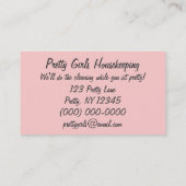 余りにかわいらしい家計をきれいにするため 名刺 (裏面)