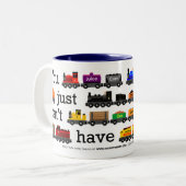 余りにも多くの列車のマグ ツートーンマグカップ (正面左)