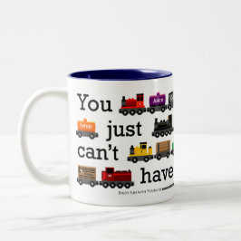 余りにも多くの列車のマグ ツートーンマグカップ