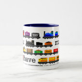 余りにも多くの列車のマグ ツートーンマグカップ (中央)