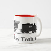余りにも多くの列車機関車2色 ツートーンマグカップ (正面右)