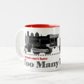 余りにも多くの列車機関車2色 ツートーンマグカップ (正面左)