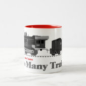 余りにも多くの列車機関車2色 ツートーンマグカップ (中央)