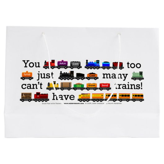 余りにも多くの列車! ラージペーパーバッグ (裏面)