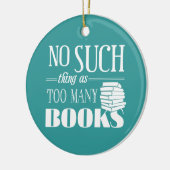 余りにも多くの本のような事無し セラミックオーナメント (左)