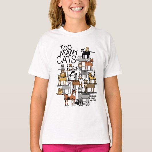 余りにも多くの猫 Tシャツ (正面)