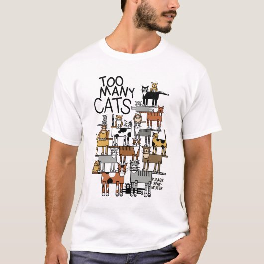 余りにも多くの猫 Tシャツ (正面)