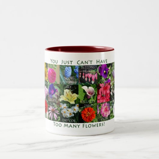 余りにも多くの花 ツートーンマグカップ (中央)