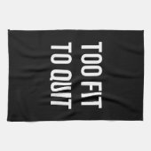 余りに合われたフィットネスのおもしろいな引用文の白黒 キッチンタオル (横)