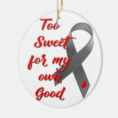余りに甘い-糖尿病のリボンのギフト セラミックオーナメント (左)