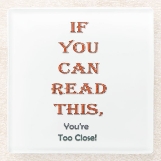 余りに近く ガラスコースター (正面)