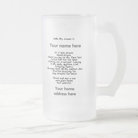 余りに酔ったマグ フロストグラスビールジョッキ (右)