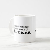 余りに飲み物の-トラック運転手 コーヒーマグカップ (正面左)