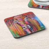 "余りにYoo IIIのためのMoo"の独身のな牛堅いプラスチックCoas コースター (左側)