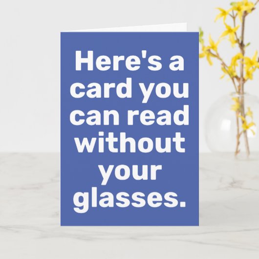 余分なおもしろい大型タイプ不要メガネ誕生日 カード (黄色い花)