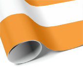 余分な大きなオレンジと白のストライプ ラッピングペーパー (ロールコーナー)