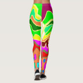 余分な明るいはっきりした色のレギング レギンス (裏面)