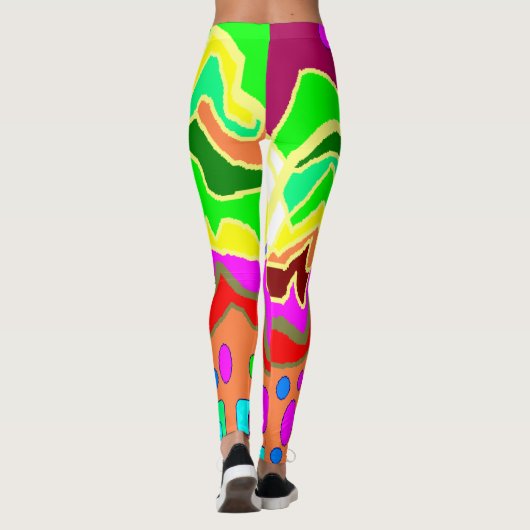 余分な明るいはっきりした色のレギング レギンス (裏面)