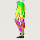 余分な明るいはっきりした色のレギング レギンス (左)