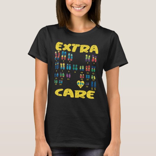 余分な気に染色体トリソミー21 XX Tシャツ (正面)