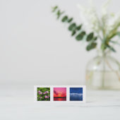 余分小さい3写真またはロゴの白い灰色のモダンな上品 スキニー名刺 (スタンド正面)