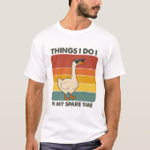 余暇にやること ガチョウ ビンテージ スタイル Tシャツ (正面)