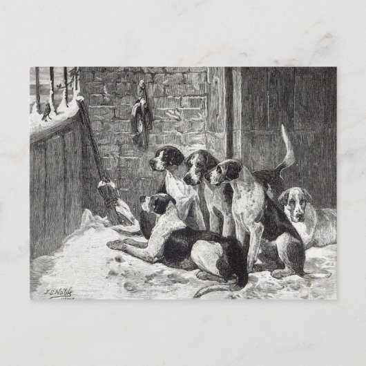 「余暇時間」からのクリスマスキャロル、1888年 シーズンポストカード (正面)