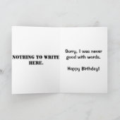 余白のおもしろいなバースデー・カード カード (内部)