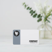 余白円 – グリフィンカッコいい – 灰色7e8f9c 名刺 (スタンド正面)