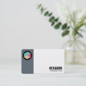 余白円 – 色六角02 – 青グレー 名刺 (スタンド正面)