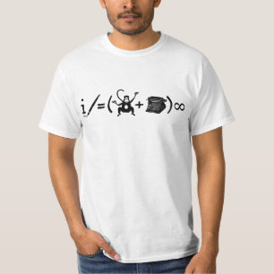 作おもしろい家モンキータイプライター式 Tシャツ