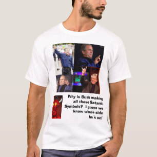 作っているブッシュが…なぜあるかsatanブッシュか悪魔的な記号 tシャツ