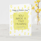 作りました小さい人間(第1母の日)を カード (黄色い花)