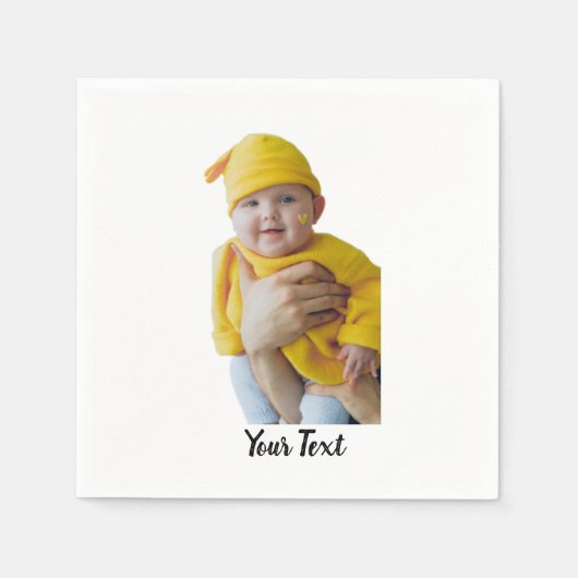 作カスタム成 – 写真と文字の追加 スタンダードカクテルナプキン (正面)