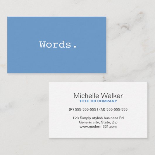 作モダンシンプル業者の編集者青灰色 名刺 (正面/裏面)